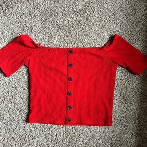 Express off shoulder crop top